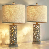 OYEARS Bedside Table Lamps Set of 2 with USB & Night Light, 22'' Dimmable Touch Lamps for Nightstand, Farmhouse Lamps for Bedroom Living Room Home Offce (Bulb Included)