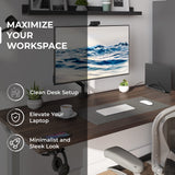 Centric Vertical Laptop Stand for Desks in Matte Black, Upright Adjustable Holder to Dock Apple MacBook Stand