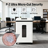 Heavy Duty Paper Shredder: 7 Sheets P-7 Ultra Micro-Cut 3/64''*5/64'' Shreds Credit Cards & CDs 30 Min Continuous Run 6-Gallon