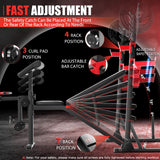 OPPSDECOR 3.0 Pro Weight Bench Set for Home Gym, ASTM-Certified 900 LBS Bench Press Set with Leg Extension, Preacher Curl Pad, Barbell Rack, J-Hooks and Safety Bar Catches for Full Body Workout