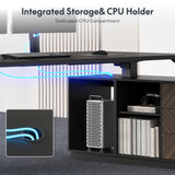 L Shaped Standing Desk with Storage Cabinet for Office Workspace, 79" Spacious Workstation with Drawers