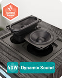 Home Stereo System with CD Player Bluetooth & Radio | 40W FM Radio, Solid Wood Build, 30 Presets, and Alarm | Multi Format Support, CD Player for Home, Compact Music System | Oakcastle Hifi400