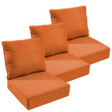 Outdoor Chair Cushions Set of 3, Waterproof 24x24 Patio Chair Cushion, 6" Thickened Seat Cushion for Outdoor Furniture, Couch Cushion Replacement, Include 3 Back & 3 Seat Cushions, Thick/Orange