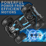 Carox Remote Control Car & RC Cars, 2.4GHz 25KM/H High Speed RC Car, 1:18 Off-Road Monster Truck with LED Lights and 1800mAh Rechargeable Battery–Blue