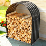 XGMDD Heavy Duty Firewood Rack with Top Cover, Outdoor Indoor Use, 700 LBS Capacity, Waterproof Galvanized Steel Fire Log Holder for Fireplace,Patio, Stylish Metal Fire Wood Storage Organizer Racks