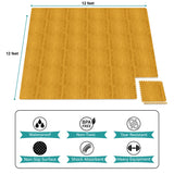 Sorbus 144 Sq. Ft. Wood Grain Floor Tiles Foam Mat EVA Interlocking Mats Tile 3/8-Inch Thick Flooring Wood Puzzle Exercise Mats w/Borders - Home Playroom Basement, Apartment, Trade Show, Baby, Dance