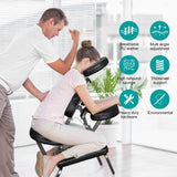 Nova Microdermabrasion Portable Massage Chair Foldable Tattoo Therapy Chair 4 Inches Thickness Sponge Face Cradle Spa Salon Massage Chair (Black)
