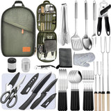 Camping Cooking Set- 31 Pcs Camping Utensils Camping Essentials Camping Gear for Camp Kitchen Cooking and Grilling