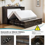 LUXOAK Full Murphy Cabinet Bed with with Storage & Charging Station