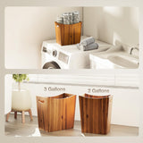 Tidita 3-Gallon Wood Trash Can with Handles for Kitchen, Bathroom, Office