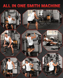 GarveeLife Smith Machine Home Gym All in One, 2200LBS Squat Rack Power Cage