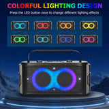 RRNUY Portable Bluetooth Speaker 300W Peak Big Powerful Loud Sound Deep Bass Large Wireless Boombox with Subwoofer DSP Led Light for Home Party Outdoor Gatherings Camping Backyard
