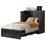LUXOAK Twin Murphy Cabinet Bed with with Storage & Charging Station