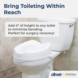 Drive Medical Raised Toilet Seat with Lock, Standard Seat, 4"