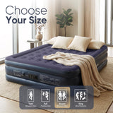 Sekey Queen Air Mattress with Built-in Pump, 18" Raised Inflatable Bed with Anti-Deflation Technology, Odorless & Puncture Resistant Blow Up Mattress for Home Guests & Travel, 660 lbs Capacity