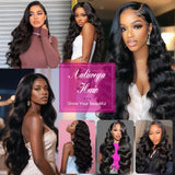 Aaliweya Closure Wigs Human Hair 5x5 HD Lace Closure Wig for Women Glueless Body Wave Lace Front Wig 180% Density Pre Plucked Super Soft Full and Thick Black Color 36inch