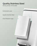 SONGMICS Bathroom Trash Can, 1.3 GBathroom Trash Can, 1.3 Gallon (5 L) Small Trash Bin with Lid, Slim for Small Spacesallon (5 L) Small Trash Bin with Lid, Slim for Small Spaces, Stainless Steel Garbage Can, Soft Close, White ULTB560W05