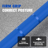 RitFit Elite 6.6ft Olympic Barbell, Robust 45lb Barbell for Weightlifting and Powerlifting, Superior Olympic Bar with Exceptional 900lbs Load Capacity, Weight Bar for 2” Standard Plates Sliver/Blue