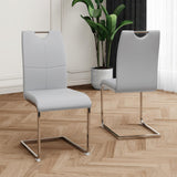 SSLine Faux Mars Stone Round Dining Table Set for 2 w/Grey Leather Chair