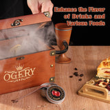 OGERY Cocktail Smoker Kit, Whiskey Smoker Kit with Smoking Gun, Old Fashioned Bourbon Smoker Box and 4 Flavors Wood Chips, Unique Anniversary Birthday Gifts for Men, Dad, Husband (No Butane)