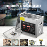 VEVOR Ultrasonic Cleaning Machine with Digital Timer & Heater, Professional Jewelry Cleaner, Stainless Steel Heated Cleaning Machine for Glasses Watch Rings Small Parts Circuit Board (3L)