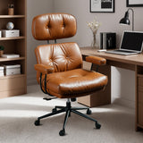 Ergonomic Office Chair Faux Leather Swivel Desk Chair for Home Office,Brown