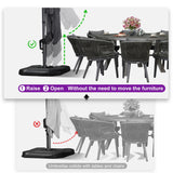 PURPLE LEAF Patio Telescopic Umbrella 11.5' x 11.5' Up Down Lifting Grey