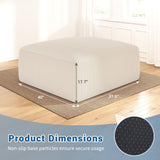 40" Oversized Square Corduroy Ottoman, Large Ottoman Pouf Footstool, Beige