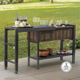 Keter Extendable Outdoor Bar Cart with Hidden Cooler, Storage Drawers & Prep Surface