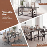Giantex 6FT Conference Table with Power Outlets, Large Rectangle Meeting Table for 6-8 People