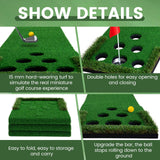 Golf Pong Putting Green Indoor Outdoor Golf Game Set with 2 Putters 2 Golf Balls 2 Golf Cups & Flags FARROLL