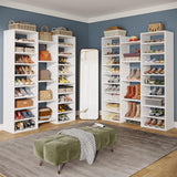 Tribesigns 14-Tier Shoe Rack, White Shoe Storage Cabinet with 22 Open Cubbies, 46 Pairs Wide Entryway Shelf for Shoes, Modern Organizer for Closet Living Room Entryway Hallway