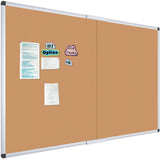 VIZ-PRO 60" x 36" Large Cork Bulletin Board, Foldable & Wall-Mounted Notice Pin Board with Silver Aluminum Frame, for School Home Office - 5' x 3' Corkboard
