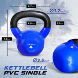 Yes4All 15 lb Kettlebell Weight Vinyl Coated Cast Iron for Dumbbell Weights Exercises, Gym, Fitness, Full Body Workout Equipment Push up, Grip and Strength Training, Blue Yes4All