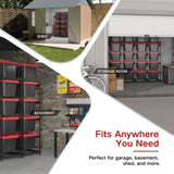27 Gallon Storage Bin Rack Organizer, Heavy-Duty Tote Storage Rack, 5-Tier Standing Storage Bin Shelves, 250 lb Capacity, Maximize Space for Garage, Warehouse, Utility, 2 Pack (Totes Not Included)