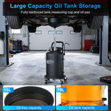 Oil Drain Extractor 18.5 Gallon Wheeled and Adjustable Height Funnel