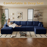160" Cloud Sectional Boneless Couch U Shaped with Double Chaise