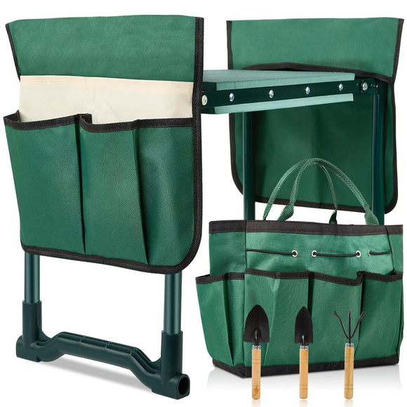 Garden Kneeler and Seat, 2-in-1 Garden Stool with 10