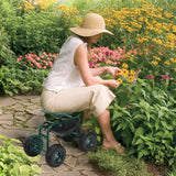 Garden Cart with Seat on Wheels Rolling Gardening Stool with Wheels Heavy Duty for Planting with 360 Degree Swivel