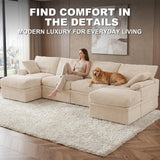 NABUMI 142'' Modular Sectional Sofa with Storage, Oversized Boneless Couch