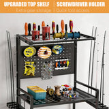 AQNTQCN Fishing Rod Holders for Garage, Fishing Pole Holders, 3-Tier Fishing Pole Rack Holds 12 Rods with Wheels for Garage, Basement or Indoor, For Fishing Rod Tackle Box Storage