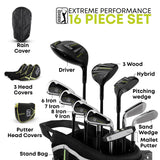 PGA TOUR P1 Extreme 17-Piece Complete Golf Club Set – Youth Kids Junior Right-Handed Golf Clubs for Boys & Girls – Full Titanium Driver
