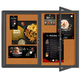 Enclosed Bulletin Board, Weatherproof Outdoor Noticeboard 44x32 Inch