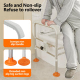 Emergency Alert Toilet Safety Rails for Seniors (665lbs), Adjustable LED Toilet Frame with Call Bell & Handles for Elderly, Foldable Handicap Toilet Aid Support for Most Toilets, Stand Up Assist