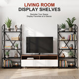 WOTMO 5 Tier Folding Bookshelf, No Assembly Foldable Storage Shelves, Black