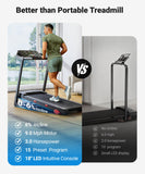 THERUN Treadmills for Home, Running Treadmill with Incline, Foldable Treadmills Heart Rate Sensors, 18″LED Display Manual Incline Adjustment, 3.0HP Treadmill for Indoor Fitness Workouts