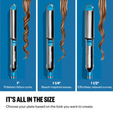 BabylissPRO Nano Titanium Prima Ionic Hair Straightener, Curl and Straighten Hair With One Professional Tool, Blue