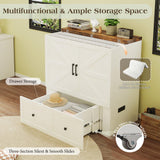LUXOAK Twin Murphy Cabinet Bed with with Storage & Charging Station