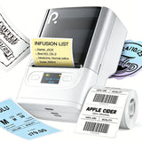 POLONO PM220S Bluetooth Thermal Label Maker, Portable Sticker Printer with 2'' x 1.18'' Label Tape, Easy to Use Label Machine for Home Office Business, Cream