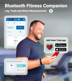 A&D Medical Digital Body Weight Scale, UC-356BLE Bluetooth Bathroom Weight Machine, UltraWide Platform and Large Display, Syncs with A&D App,550lb (249kg), Batteries Included, White